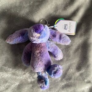 Jellycat Purple Tie-Dye Plush Bunny Keyring